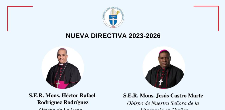 Monseñor Héctor Rafael Rodríguez Rodríguez, presidente y Mons. Jesús Castro Marte, vicepresidente de La Conferencia del Episcopado Dominicano (CED).