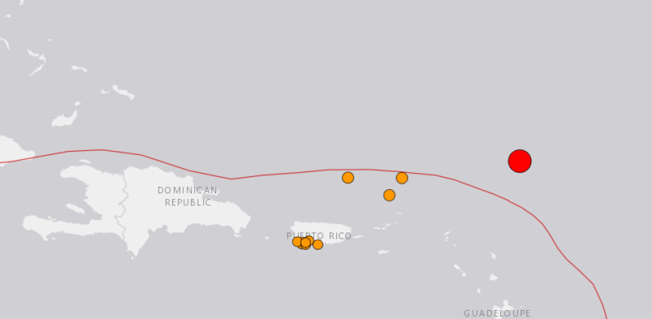 El sismo fue al noreste de República Dominicana y Puerto Rico/ USGS