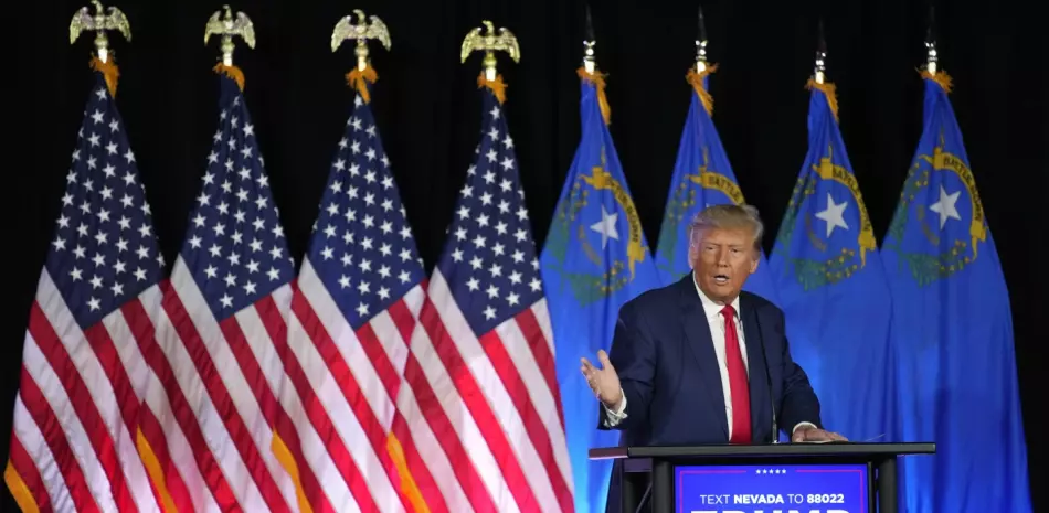 El expresidente Donald Trump en un evento político en Las Vegas el 8 de julio de 2023.