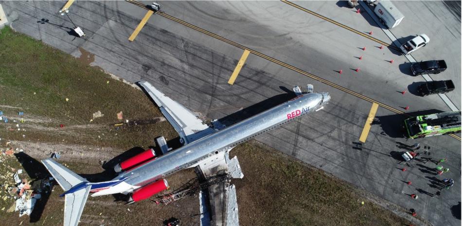 En el primer informe la Junta de Seguridad Nacional en el Transporte (NTSB por sus siglas en inglés), determinó que el avión MD-82 del vuelo 203 sufrió un colapso del tren de aterrizaje principal del lado izquierdo.