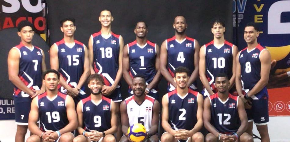 Integrantes de la selección dominicana de voleibol masculina de mayores.
