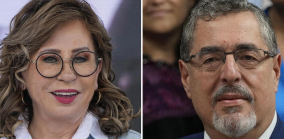 Sandra Torres y Bernardo Arévalo, los dos candidatos a la presidencia de Guatemala en el balotaje 2023.
