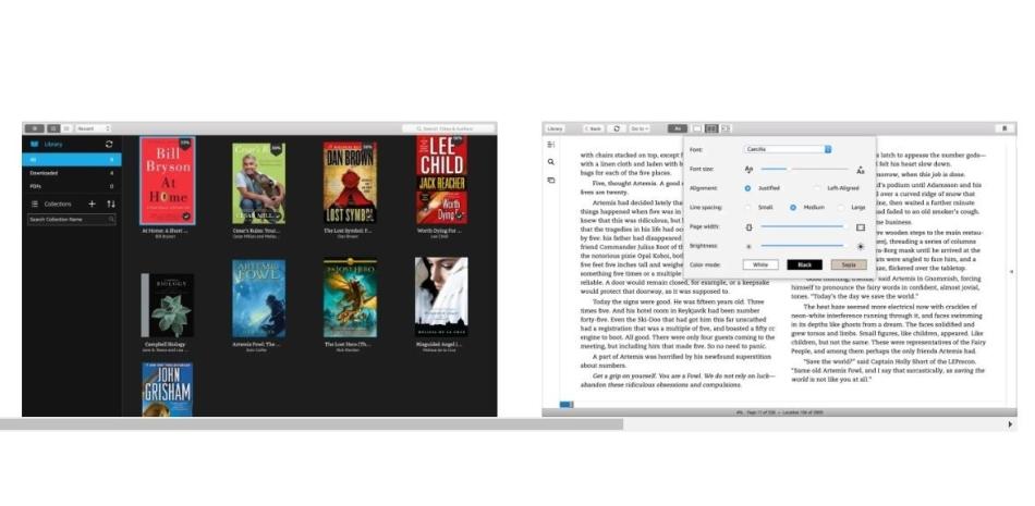 Interfaz de Kindle para Mac