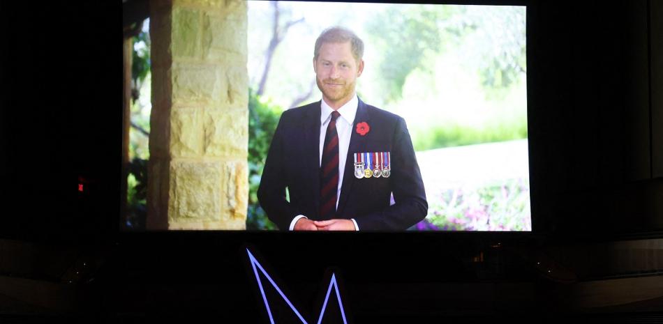 El príncipe Enrique, en un mensaje de video durante el 17º beneficio anual Stand Up For Heroes presentado por la Fundación Bob Woodruff, en Nueva York.