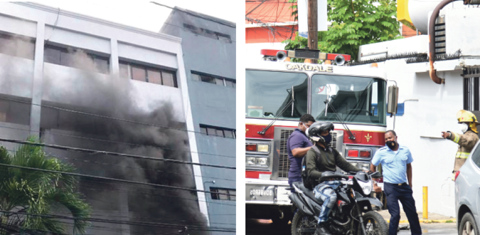 El incendio ocurrido en el Ministerio de Salud Pública.