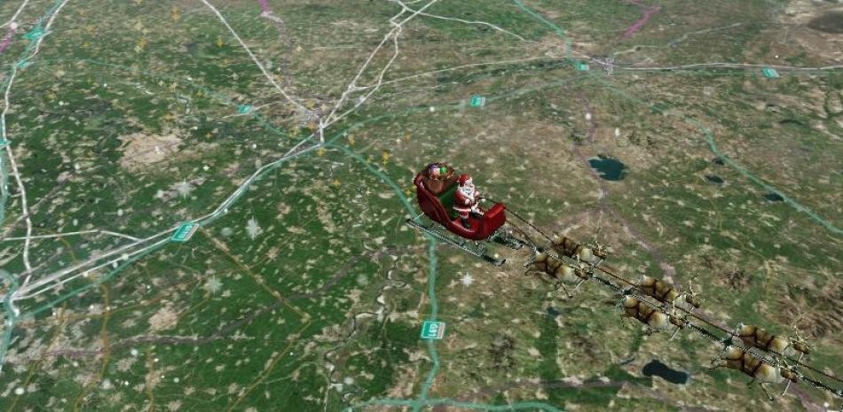 Para que los más pequeños de la casa puedan seguir en tiempo real a Santa Claus, el Norad habilitó un año más la web www.noradsanta.org con un mapa donde se le puede ver saltar de continente en continente.