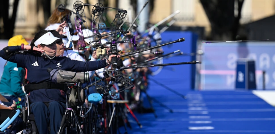 Ronda clasificatoria de la prueba individual femenina W1 de tiro con arco, el 29 de agosto durante los Juegos Paralímpicos de París-2024.