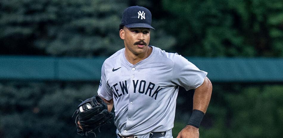 Trent Grisham jugó principalmente en el jardín central con los Yankees.