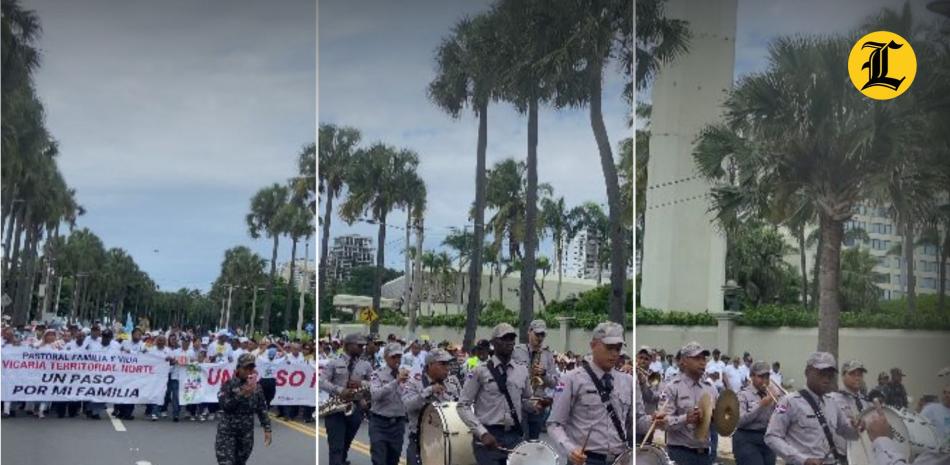 Pancartas y letreros que decían “por la vida”, “humildad” y “por el amor” se observaban en el lugar.