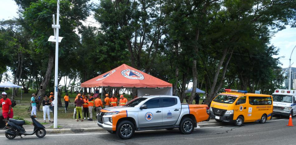 Puesto de la Defensa Civil en Santo Domingo.