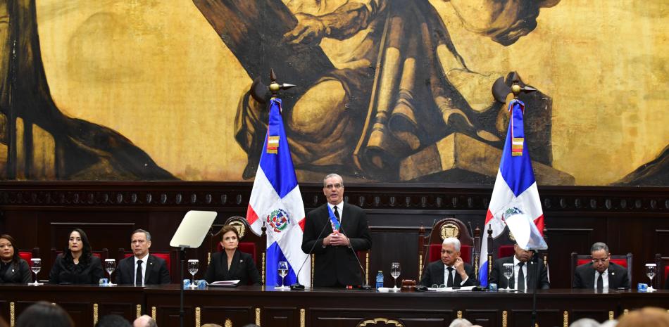 El presidente Luis Abinader en su discurso de rendición de cuentas