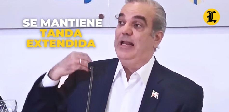 Sobre los supuestos rumores de eliminar la tanda extendida, Abinader manifestó que la población no se puede llevar de una denuncia de la oposición.<br />