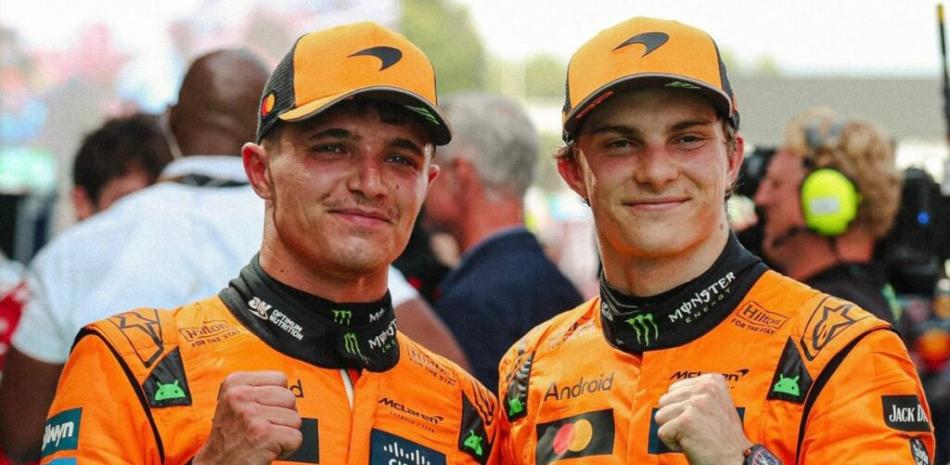 Lando Norris y Oscar Piastri las dos grandes figuras de McLaren, quienes están cerca de brindarle el campeonato a esa escudería.