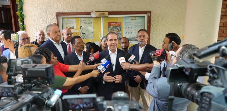 Dirigentes del PLD (Francisco Javier García, Radhamés Camacho, Melanio Paredes y Alejandro Montás)