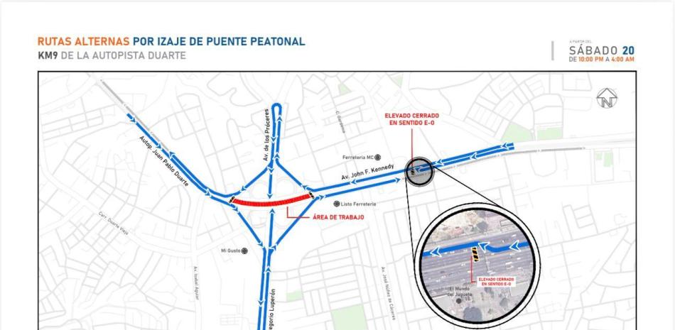 Rutas alternas por cierre del puente del Kilómetro 9.