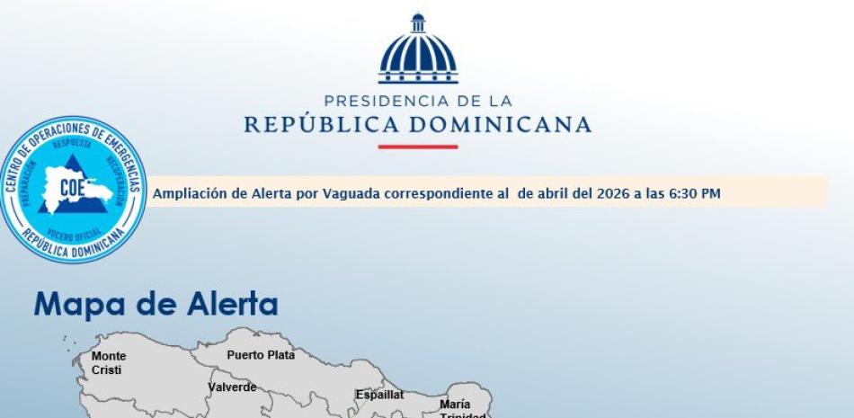 COE aumenta cantidad de provincias bajo alerta por efectos de vaguada