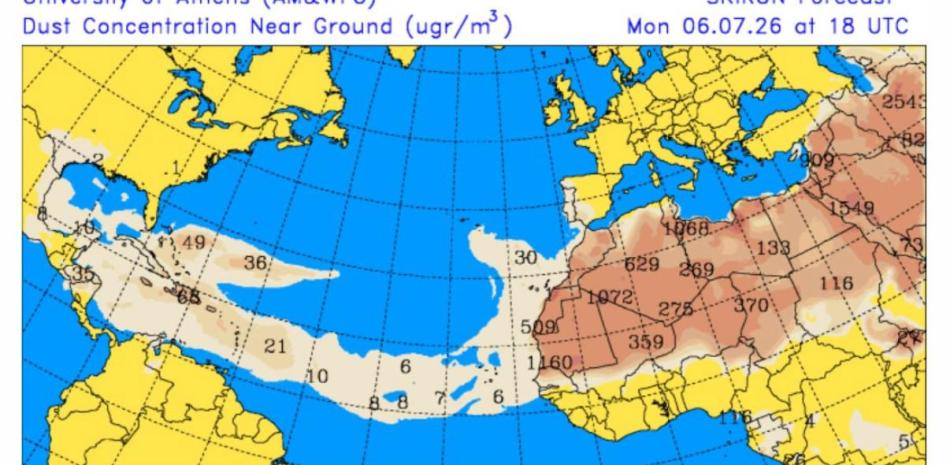 El polvo del Sahara eleva las temperaturas