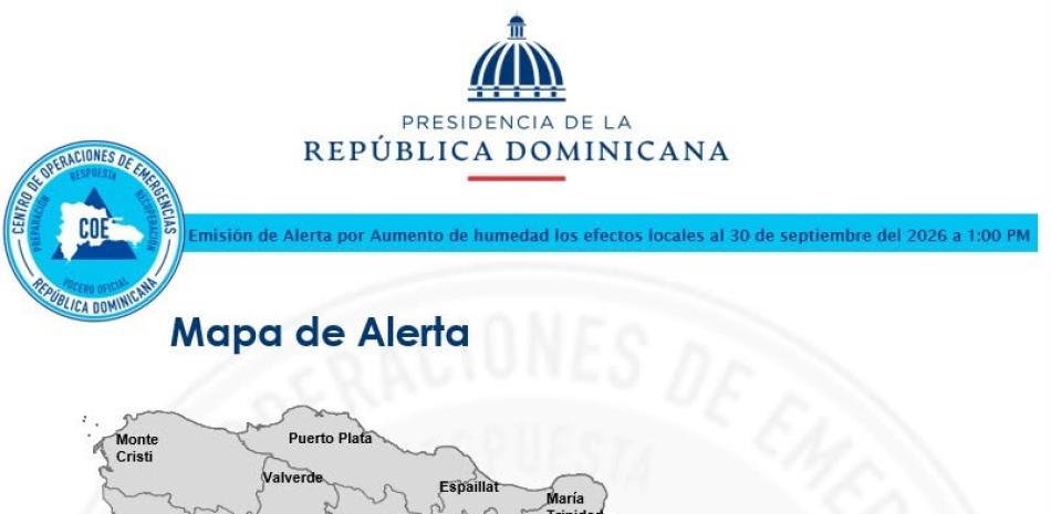 Emiten alerta verde para el Gran Santo Domingo y San Cristóbal por condiciones meteorológicas