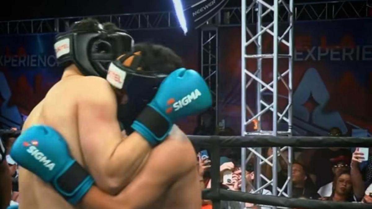 Gallo The Producer gana combate de boxeo contra Jesús Brillo en “Planeta Alofoke” usando ‘clinch’