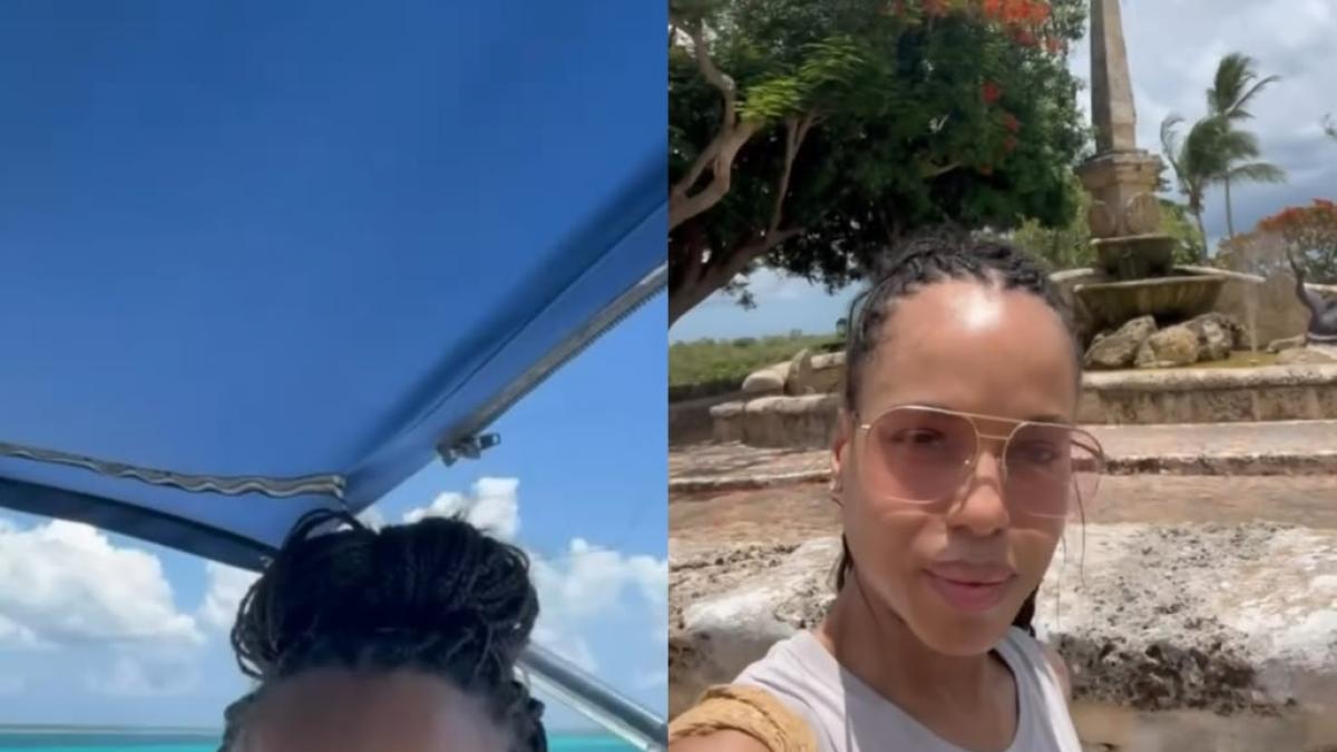 ¡Playa, piscina y locrio de pollo! Kerry Washington vacaciona en República Dominicana