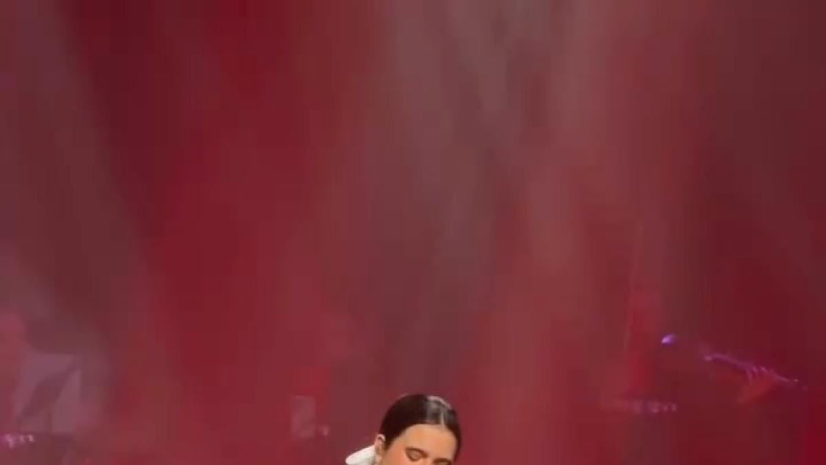 La cantante Camila Fernández, hija de Alejandro Fernández, anuncia su embarazo durante un concierto