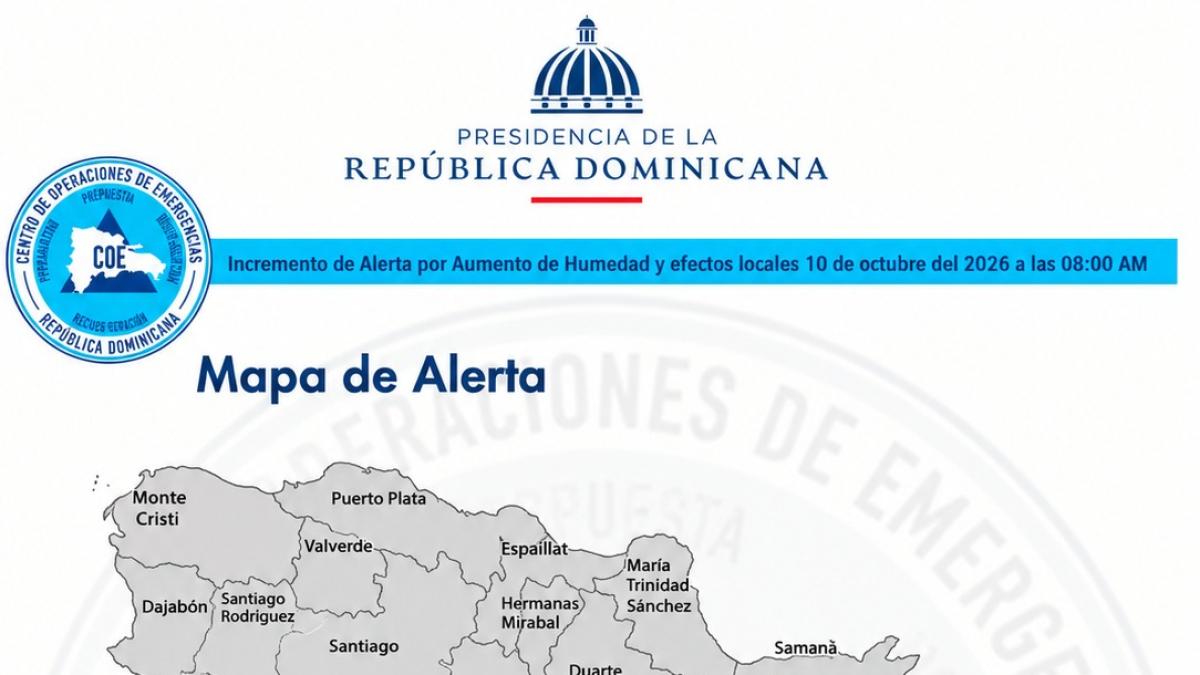 Emiten alerta verde para el Gran Santo Domingo por aumento de lluvias este sábado