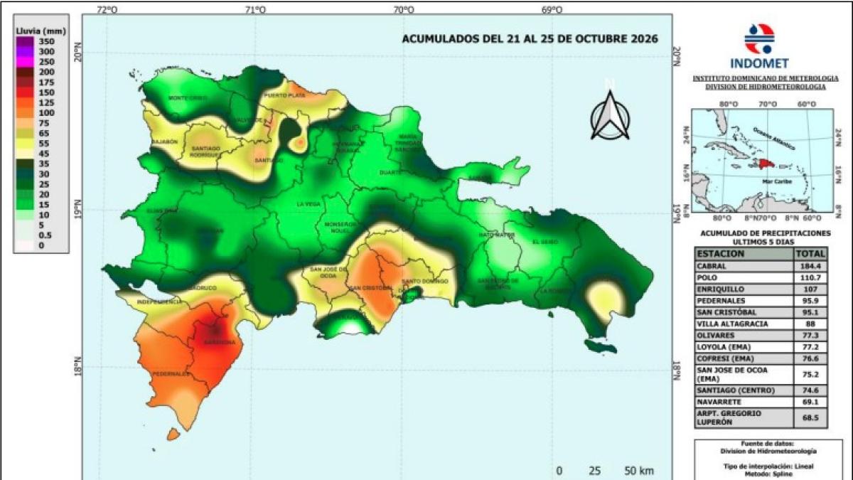 Las lluvias registran acumulados de hasta 221 milímetros en octubre