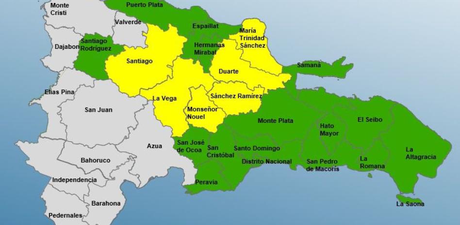 Así está el mapa con las alertas incrementadas por el COE por intensas lluvias