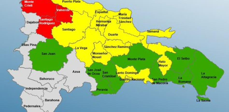 COE eleva alarmas por lluvias: Tres provincias en alerta roja y 12 se mantienen en amarilla