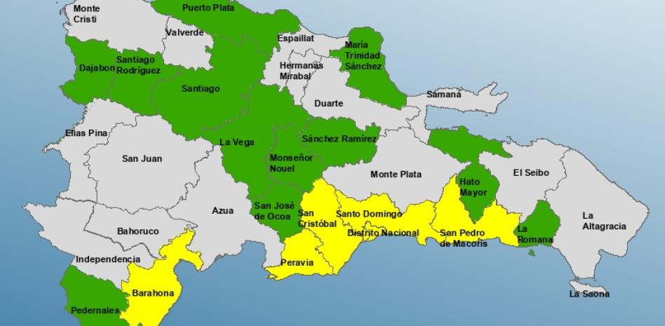 COE coloca al Gran Santo Domingo en alerta amarilla por precipitaciones durante el fin de semana