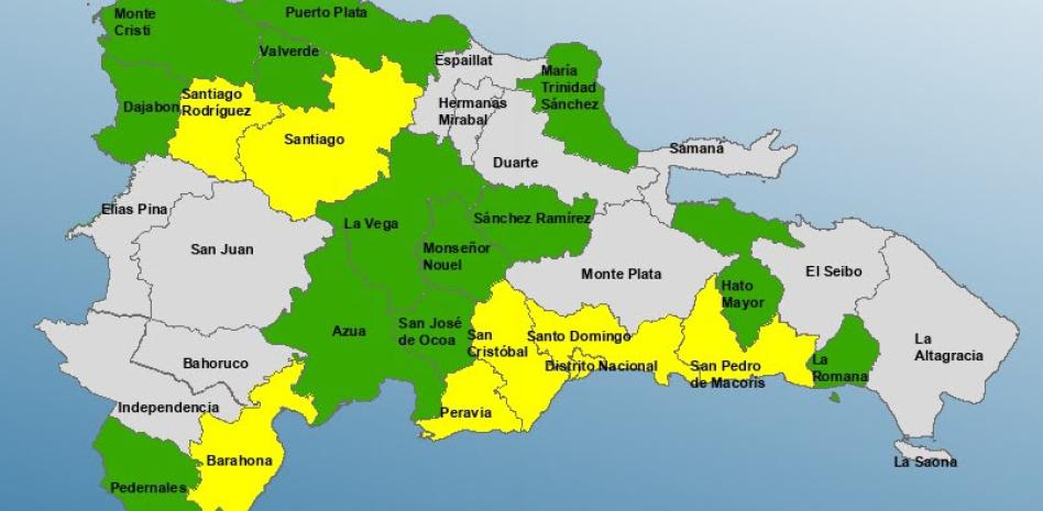 COE coloca a 21 provincias en alerta ante posibles lluvias