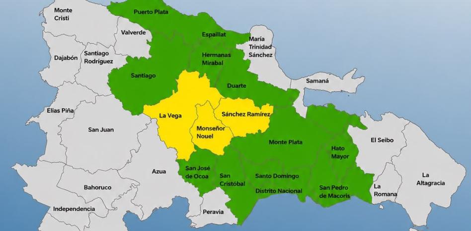 Colocan tres provincias en alerta amarilla por efectos de vaguada