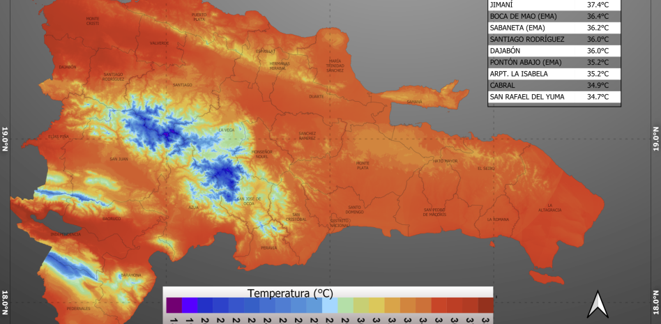 Polvo del Sahara eleva las temperaturas; Indomet informa sobre zona de aguacero en el Atlántico