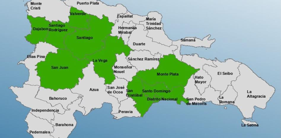 Gran Santo Domingo y otras 8 provincias en alerta verde por vaguada y onda tropical