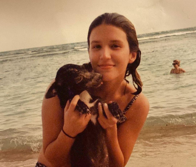Paula Rodríguez junto a Maia