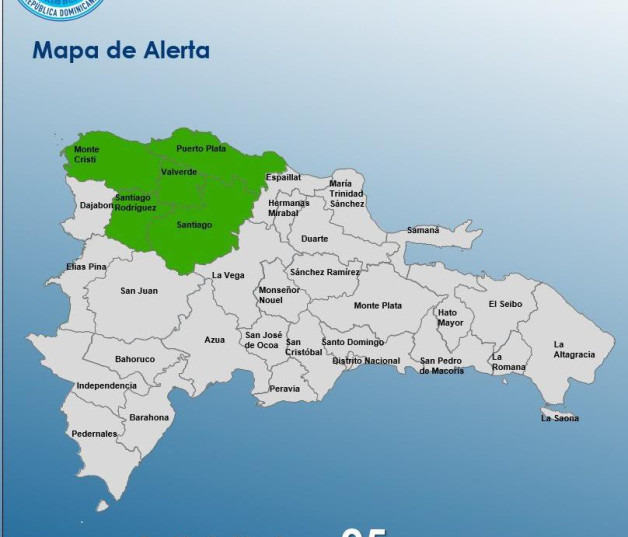 Provincias alertadas por el COE