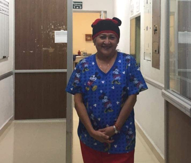 Ligia Kantún, Enfermera Quirúrgica Clínica del IMSS del Pueblo de UMAN 40 años trabajando en el área Mérida, Yucatán. México