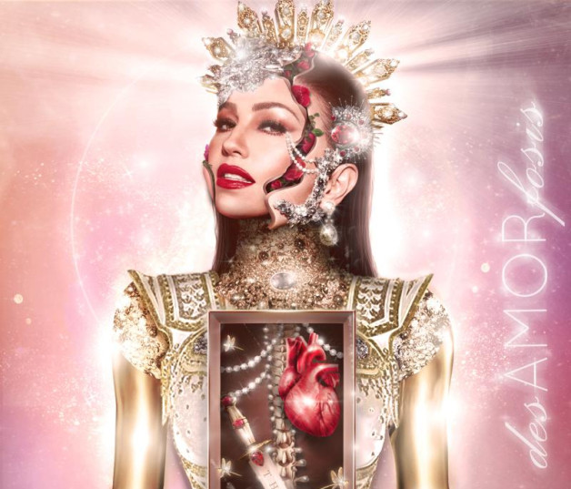 En esta imagen difundida por Sony Music Latin, la portada del nuevo álbum de Thalía "desAMORfosis", lanzado el viernes. (Sony Music Latin vía AP)