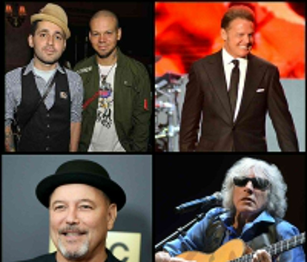 De izquierda a derecha: Calle 13, Luis Miguel, Rubén Blades y José Feliciano. Latinos con Grammy. 

Foto: Fuente externa.