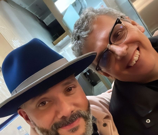 Pavel Núñez y Pedro Guerra vistos en el Instagram del cantautor español, justo antas de interpretar hace tres días en Madrid la bachata "Cuando te invento".