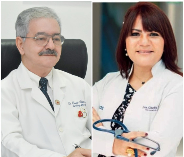 Los doctores ernesto Díaz y Claudia Almonte.