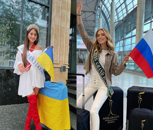 Miss Ucrania y Miss Rusia.