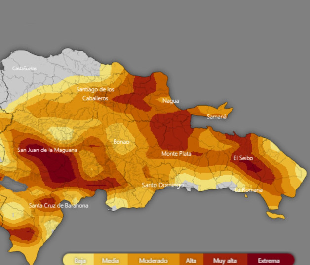 Mapa muestra la extrema sequía. Fuente externa