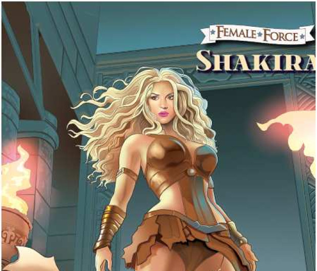 Fotografía cedida por TidalWave Productions donde se muestra la portada del cómic dedicado a la cantante colombiana Shakira por la serie 'Female Force', que ya está disponible en varias plataformas en formato digital e impreso.