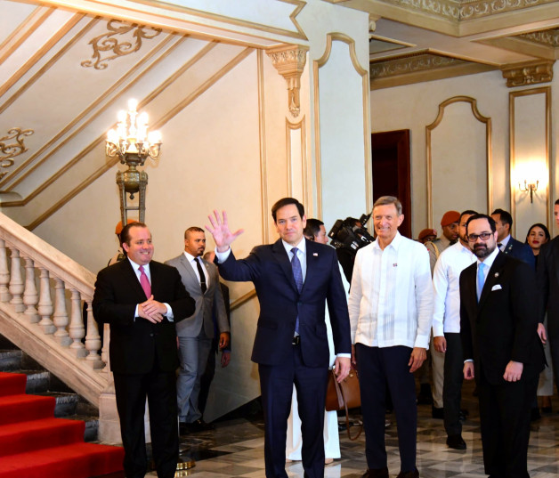 Secretario de Estado de Estado Unidos, Marco Rubio, en el Palacio para su encuentro con el presidente Luis Abinader.