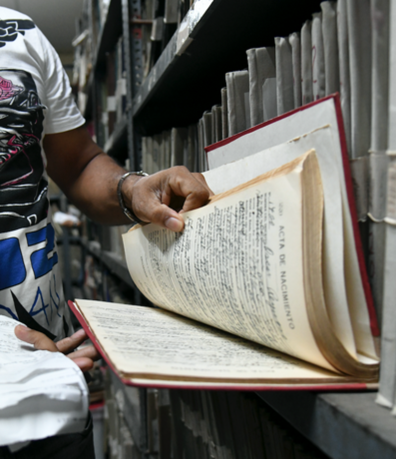 Libro de registro civil.