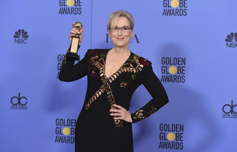 Actriz estadounidense Meryl Streep en una de las ceremonias de premiación de los Globo de Oro.