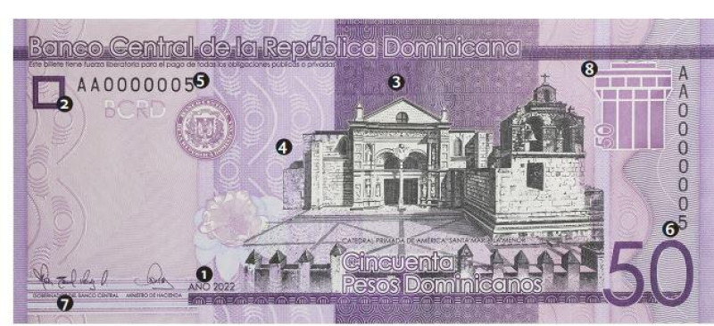 Nueva papeleta de RD$50.00 que emitirá el Banco Central.