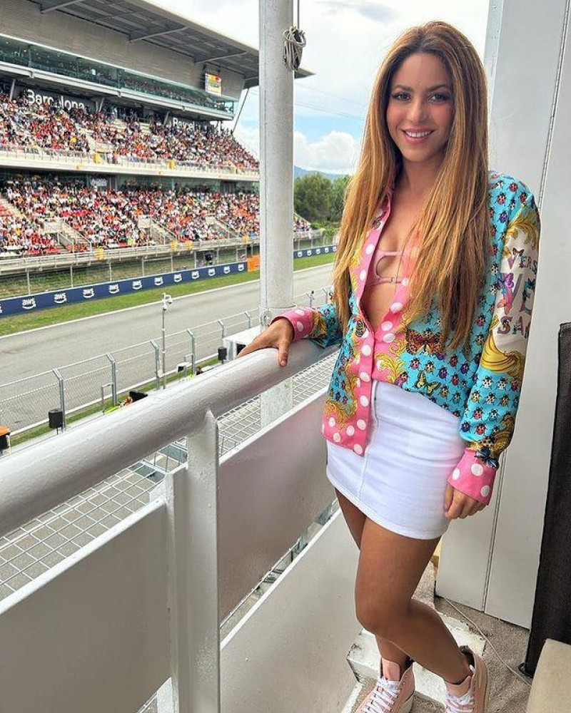 Shakira en uno de los palcos de la carrera de Fórmula 1