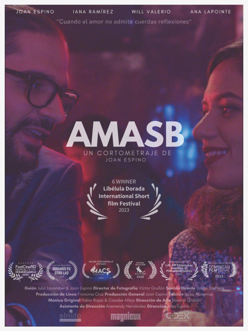 Poster del cortometraje "AmasB", audiovisual que nació en la pandemia de Covd-19 y ha sumado varios premios.